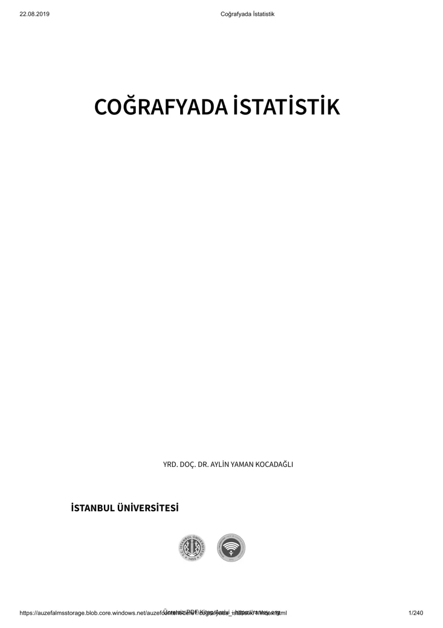 Coğrafyada İstatistik kapak görseli