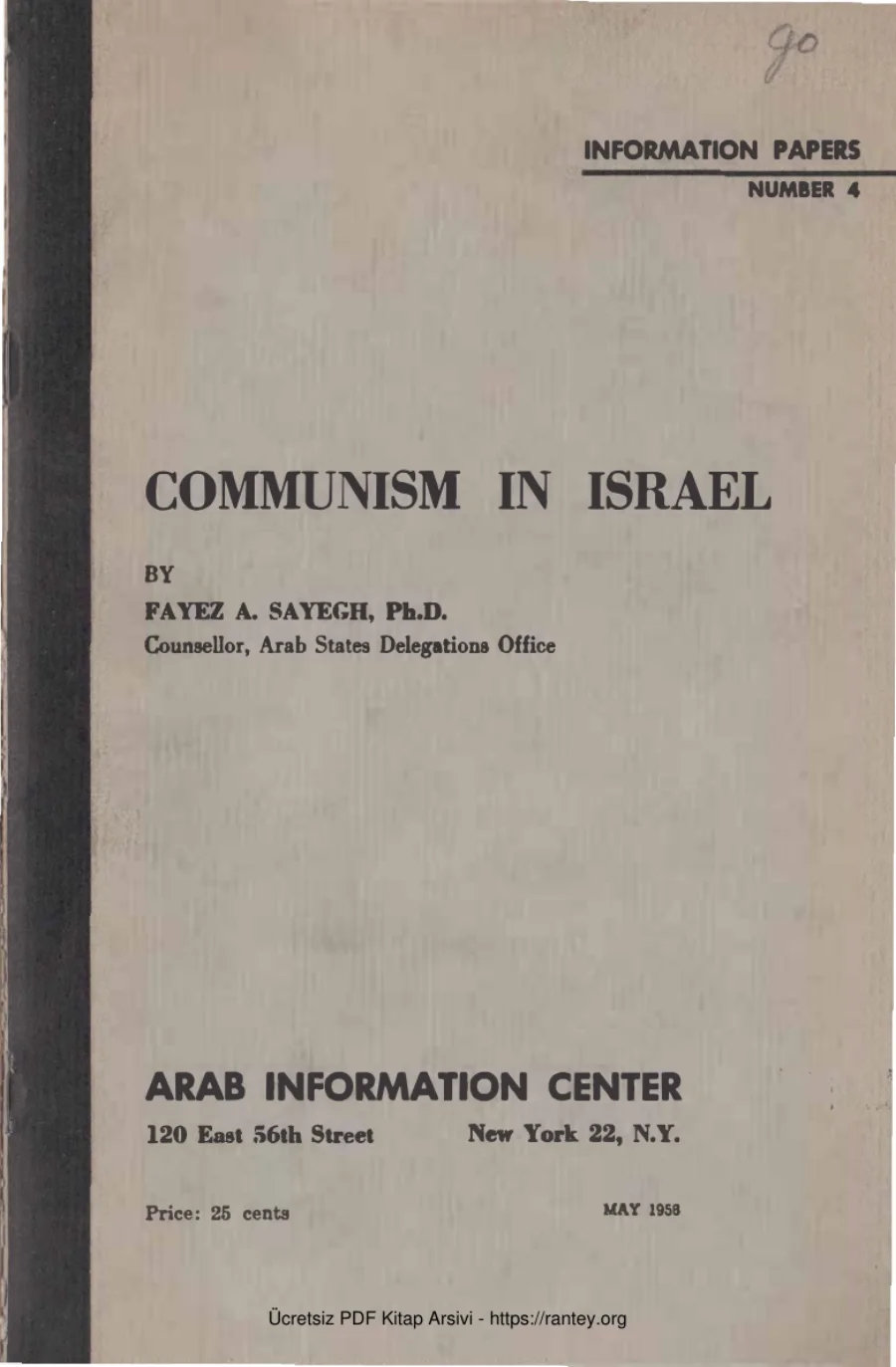 Communısm In Israel Arab Informatıon Papers kapak görseli