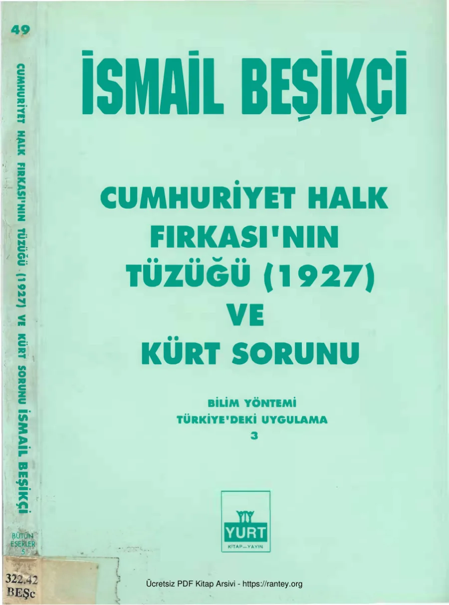 Cumhuriyet Halk Fırkasının Tüzüğü 1927 ve Kürt Sorunu kapak görseli