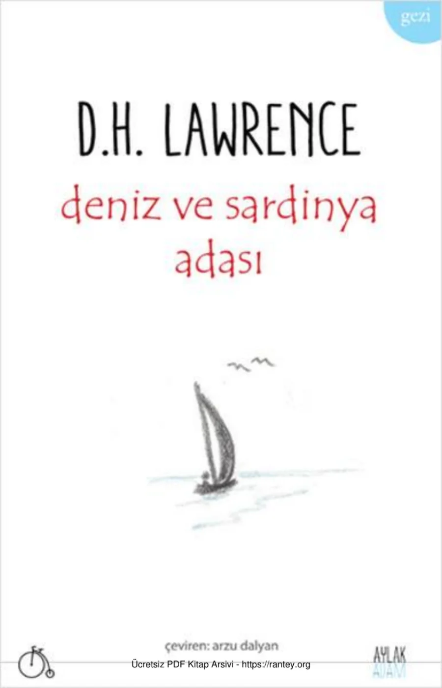 D H Lawrence Deniz ve Sardinya Adası Aylak Adam Yayınları kapak görseli