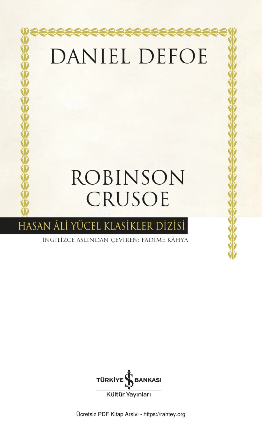 Daniel Defoe Robinson Crusoe kapak görseli