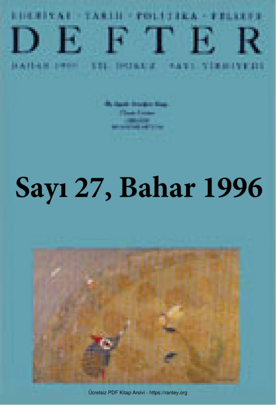 Defter Sayı 027 - Bahar 1996 kapak görseli