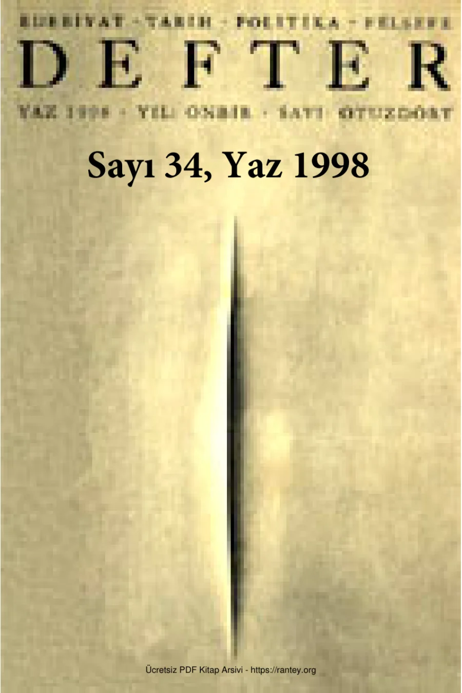Defter Sayı 034 - Yaz 1998 kapak görseli