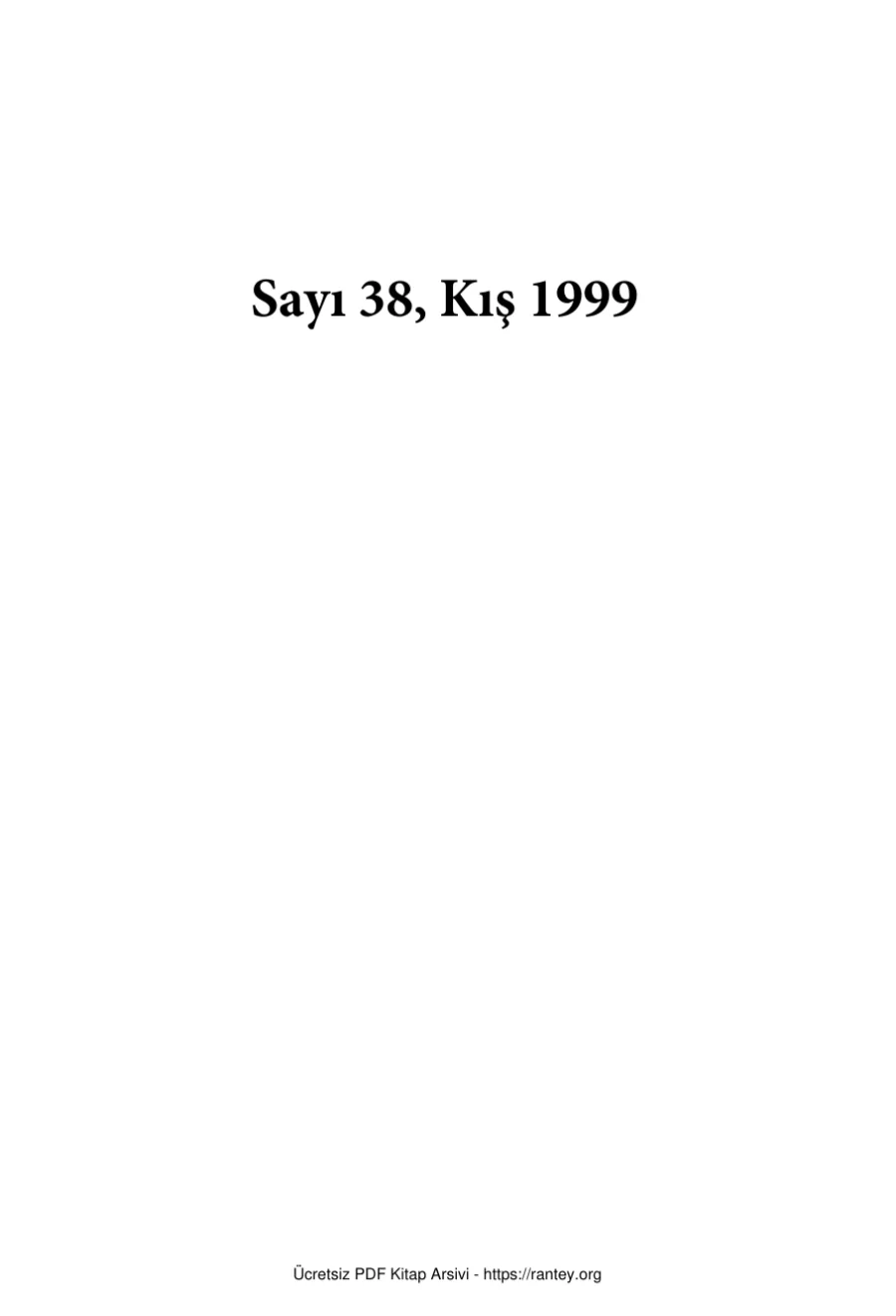 Defter Sayı 038 - Kış 1999 kapak görseli