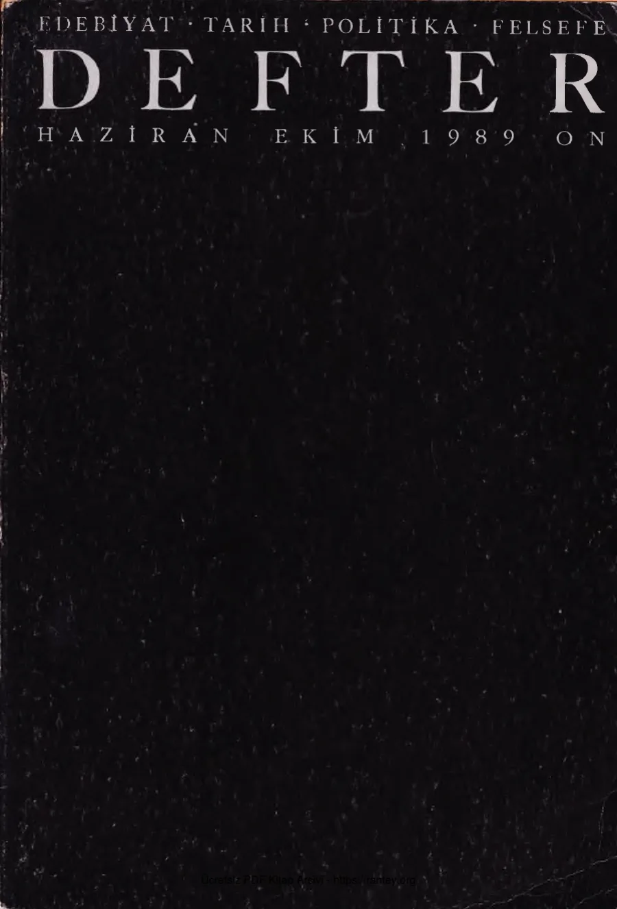 Defter Sayı 10: Haziran 1989 kapak görseli