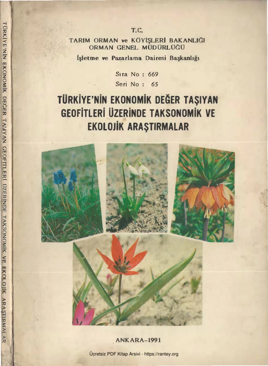Değer Taşıyan Geofitleri Üzerinde Taksonomik ve Ekolojik Araştırmalar Orman Bakanlığı Yayınları kapak görseli