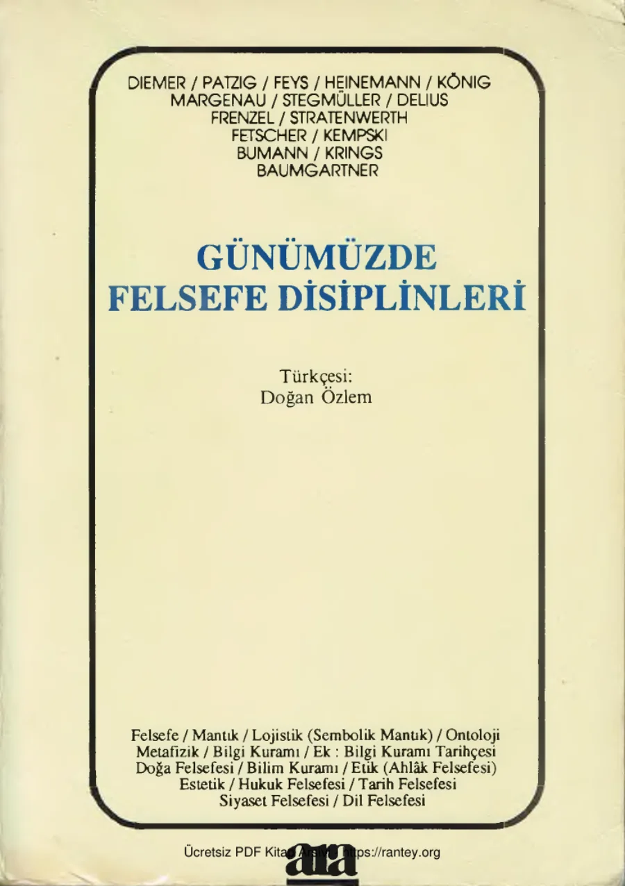 Günümüzde Felsefe Disiplinleri kapak görseli
