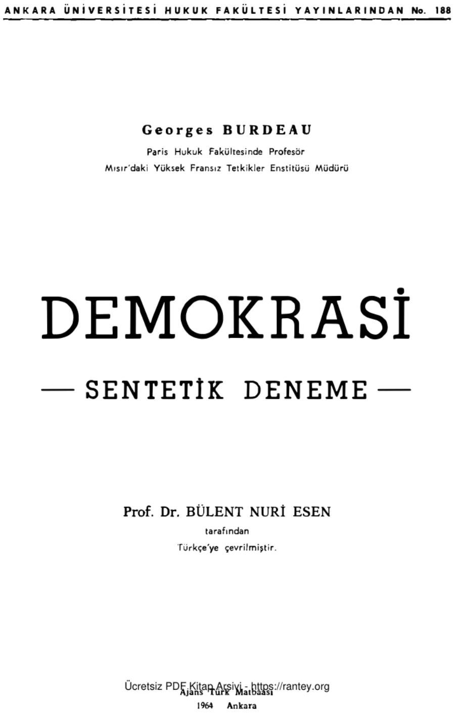 Demokrasi AÜHF kapak görseli