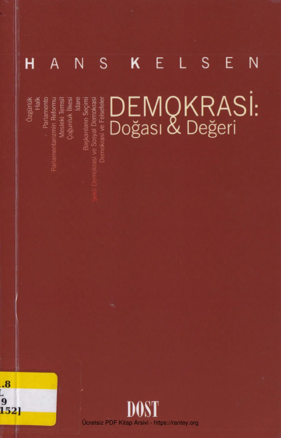 Demokrasi Doğası ve Değeri Dost Kitabevi kapak görseli