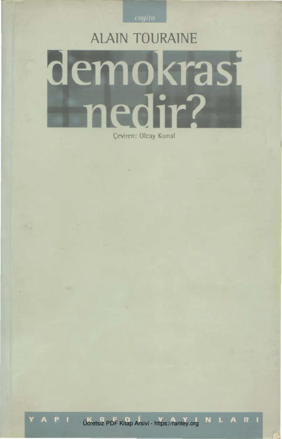 Demokrasi Nedir YKY Cogito kapak görseli