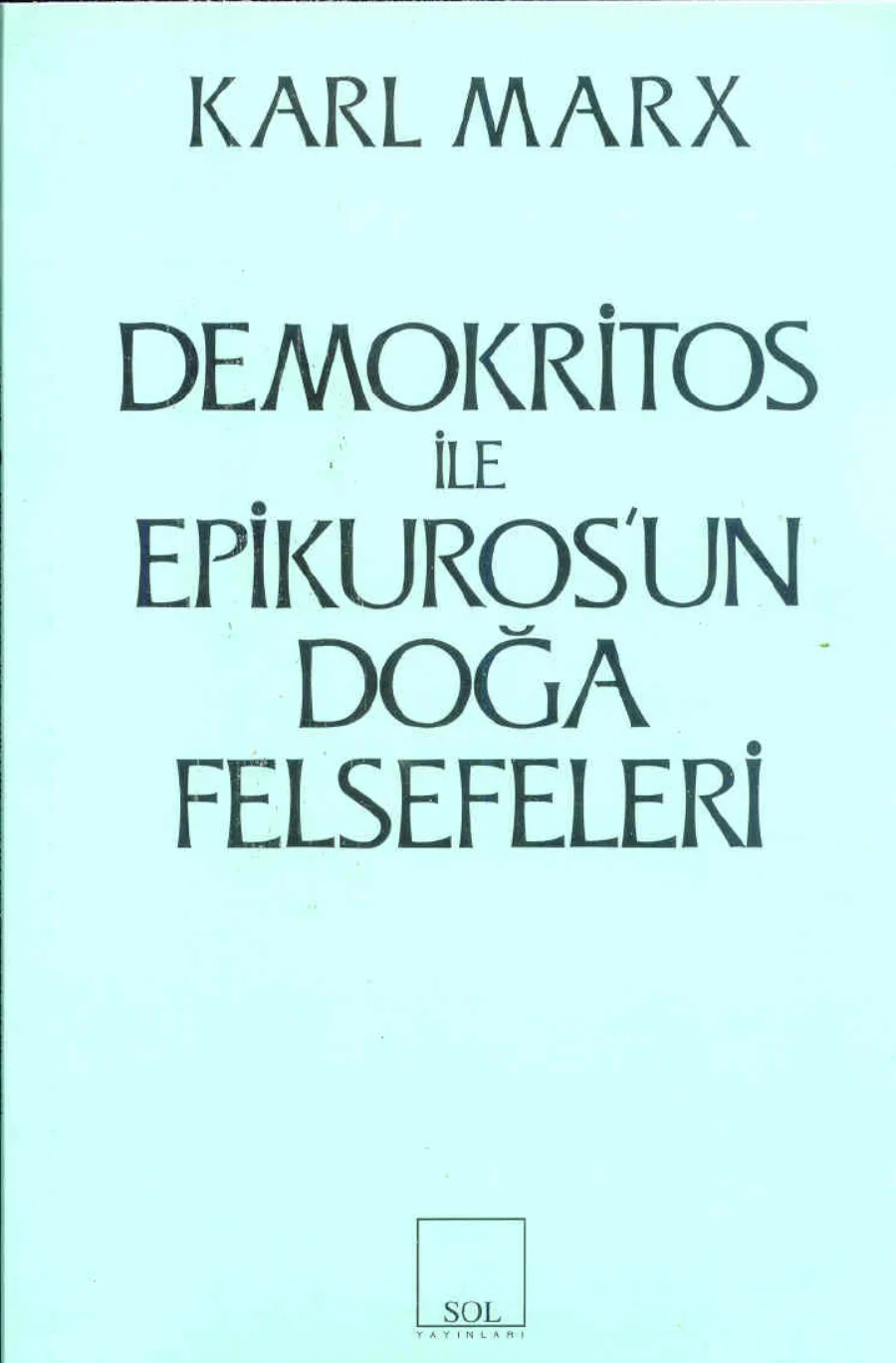 Demokritos ile Epikurosun Doğa Felsefeleri kapak görseli