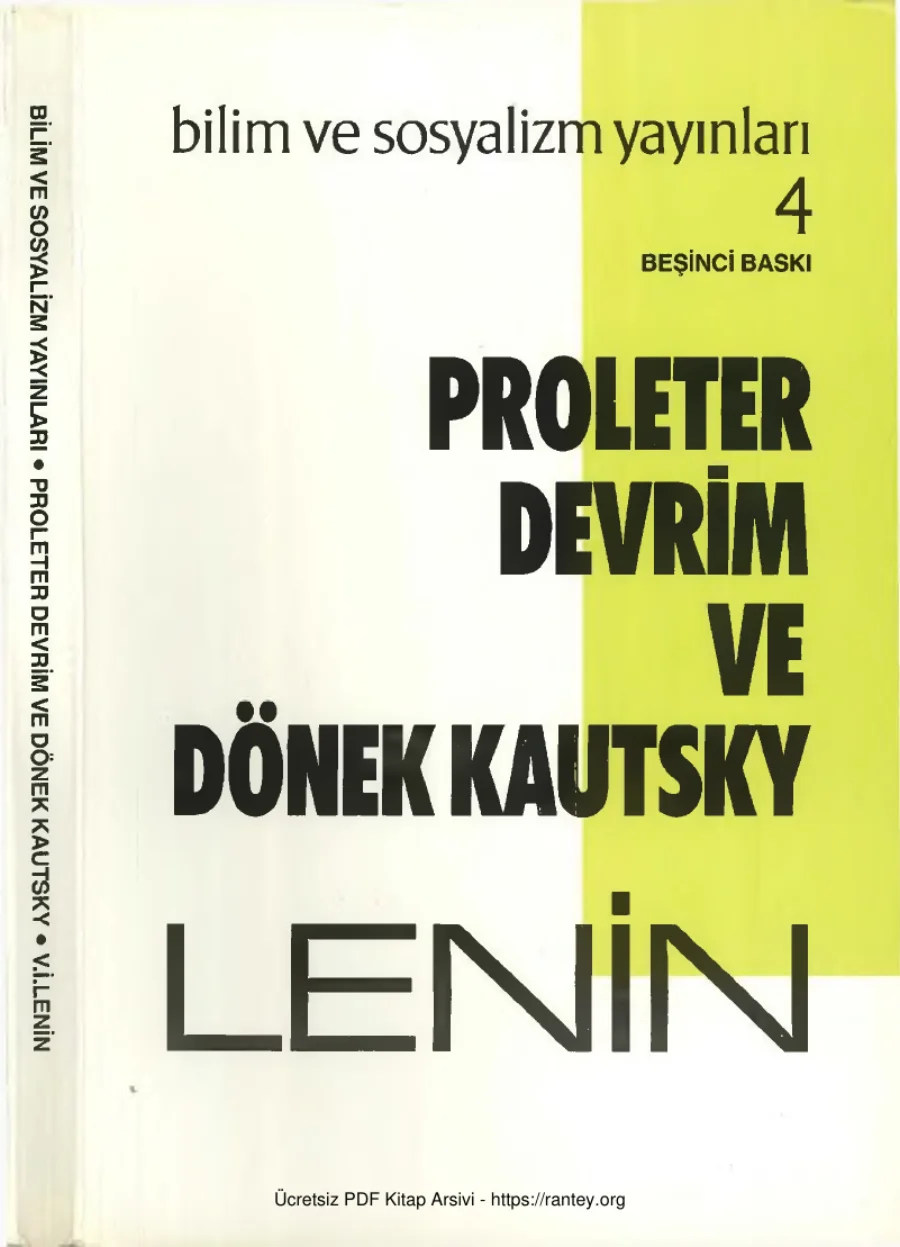 Devrim ve Dönek Kautsky Bilim ve Sosyalizm Yayınları Beşinci Baskı kapak görseli