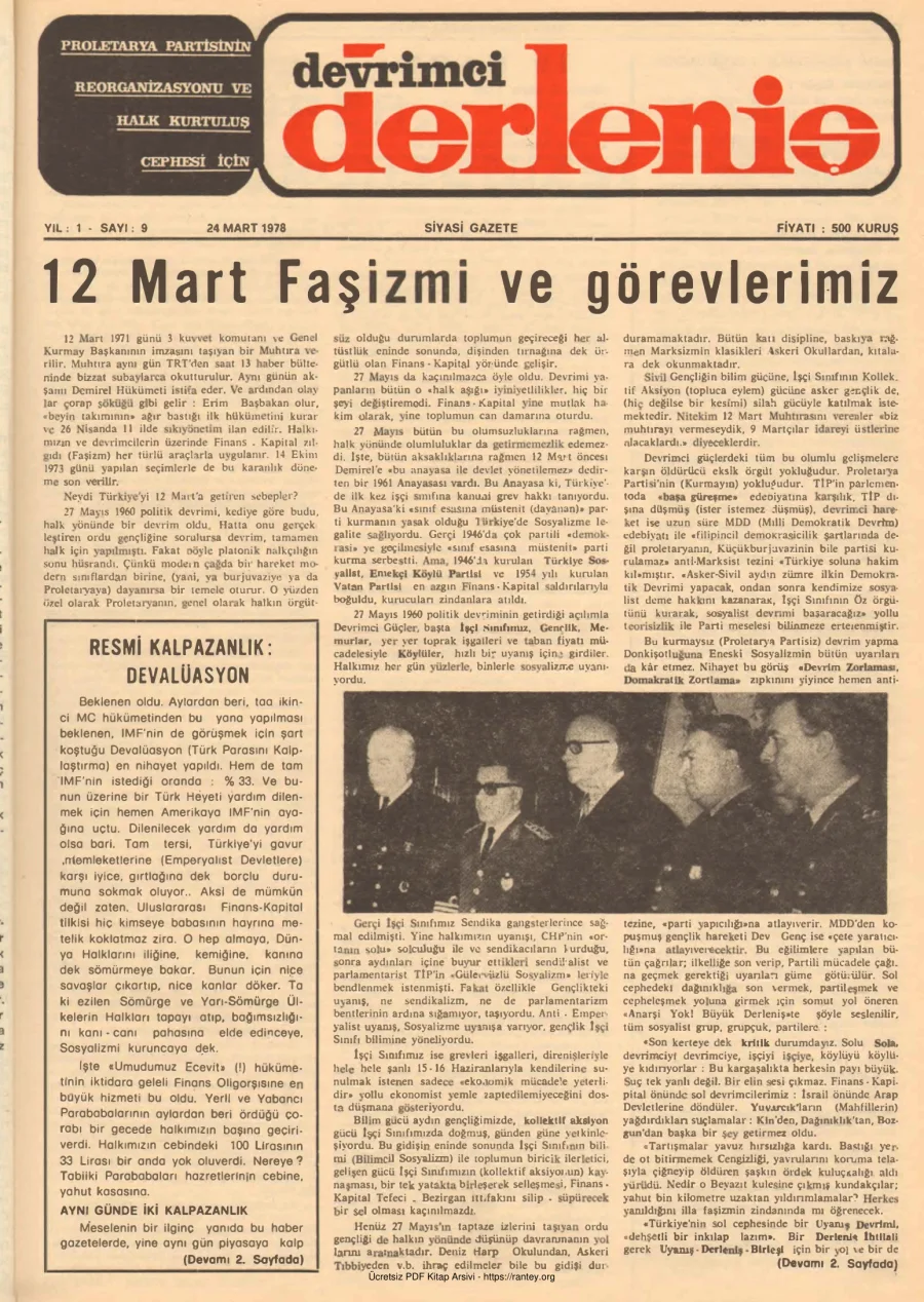 Devrimci Derleniş Sayı 09 kapak görseli