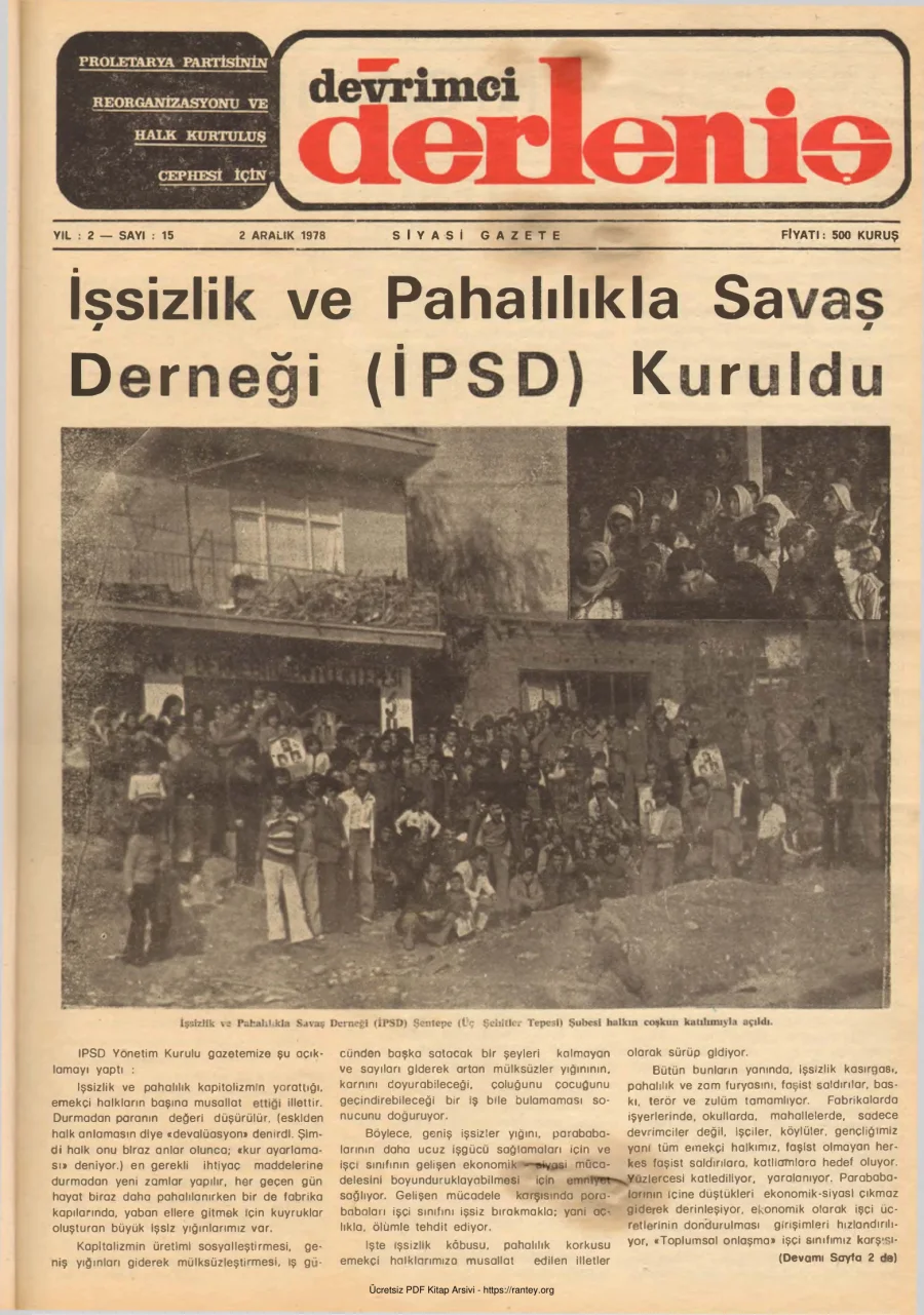 Devrimci Derleniş Sayı 15 kapak görseli
