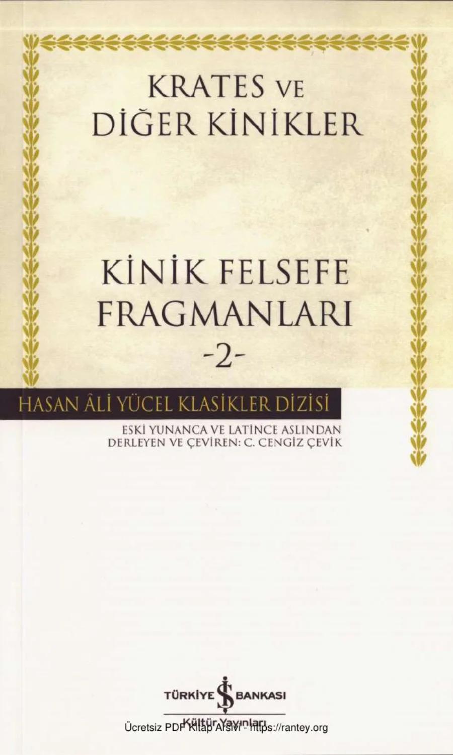 Diğer Kinikler Kinik Felsefe Fragmanları 2 kapak görseli