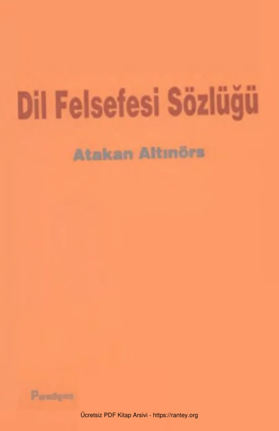 Dil Felsefesi Sözlüğü kapak görseli