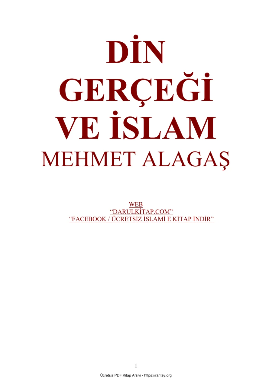 DİN GERÇEĞİ VE İSLAM Ebu Abdulmumin Tekin Mıhçı kapak görseli