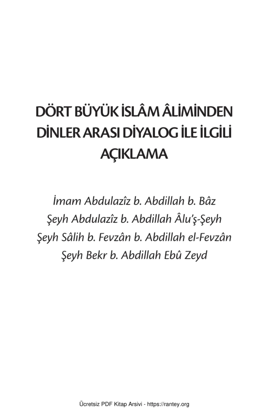 DİNLER ARASI DİYALOGA REDDİYE Ebu Abdulmumin Tekin Mıhçı kapak görseli