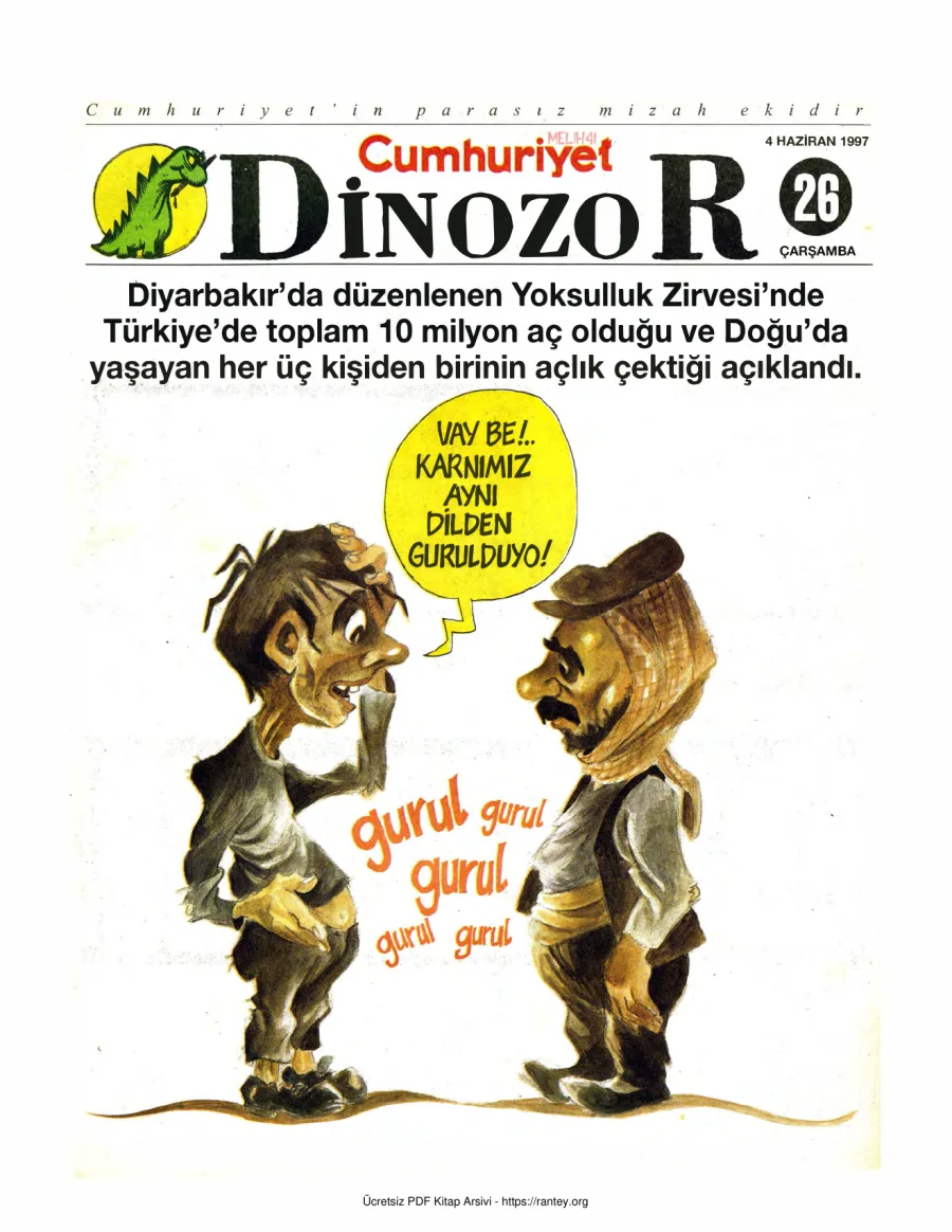Dinozor Cumhuriyet Parasız Eki Sayı 26 kapak görseli