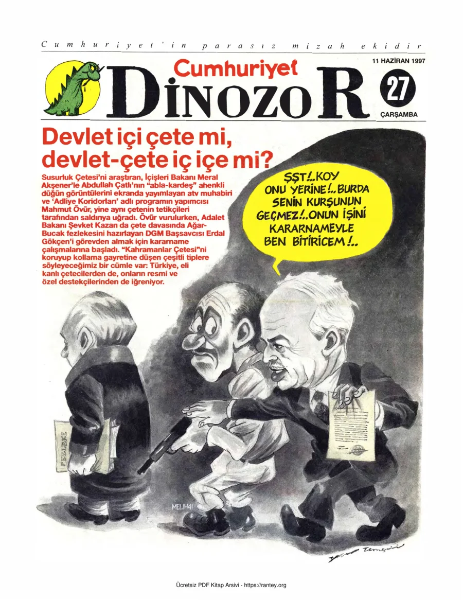 Dinozor Cumhuriyet Parasız Eki Sayı 27 kapak görseli