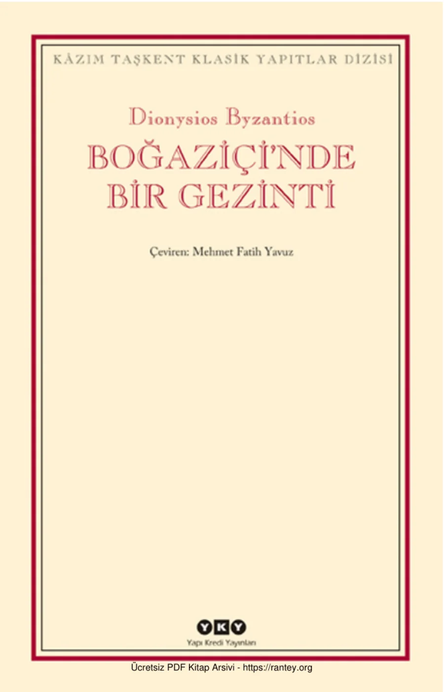 Dionysios Byzantios Boğaziçinde Bir Gezinti kapak görseli