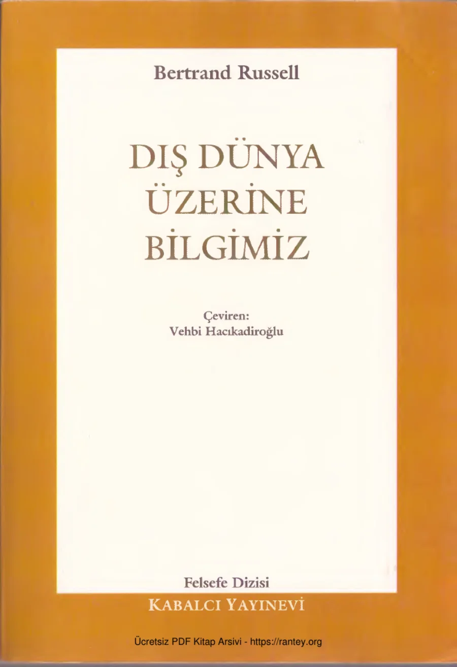 Dış Dünya Üzerine Bilgimiz kapak görseli