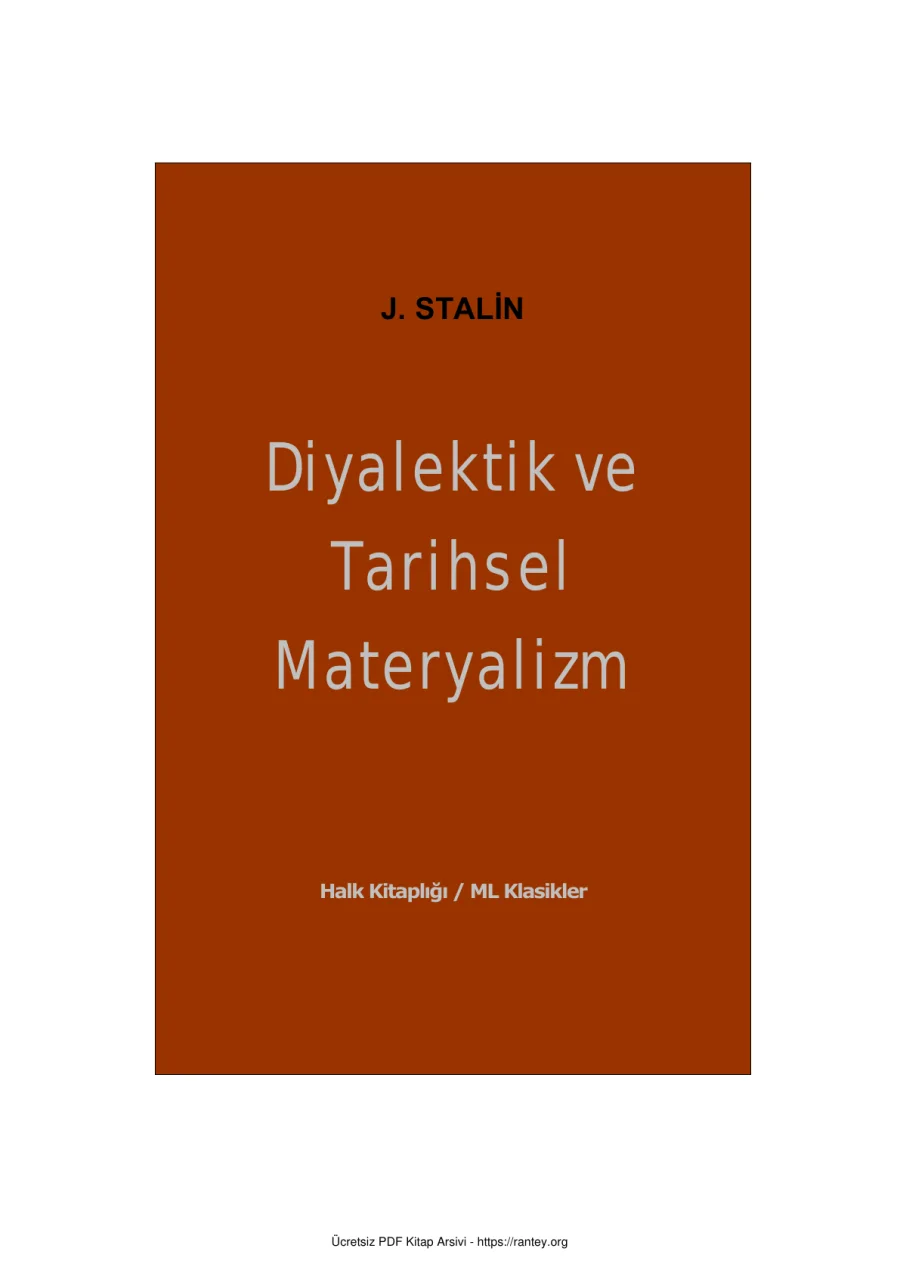 Diyalektik Ve Tarihsel Materyalizm kapak görseli