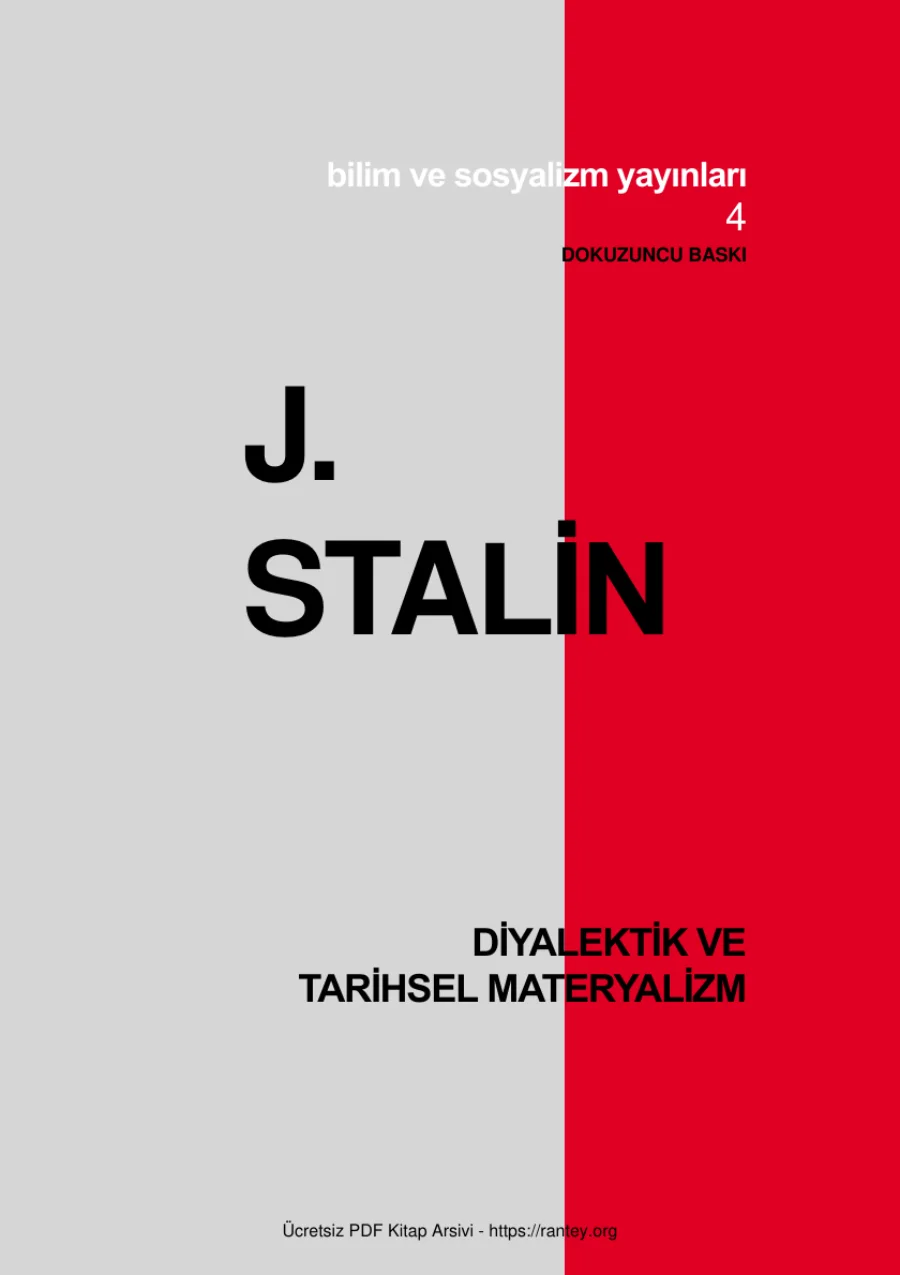 DİYALEKTİK VE TARİHSEL MATERYALİZM STALİN kapak görseli