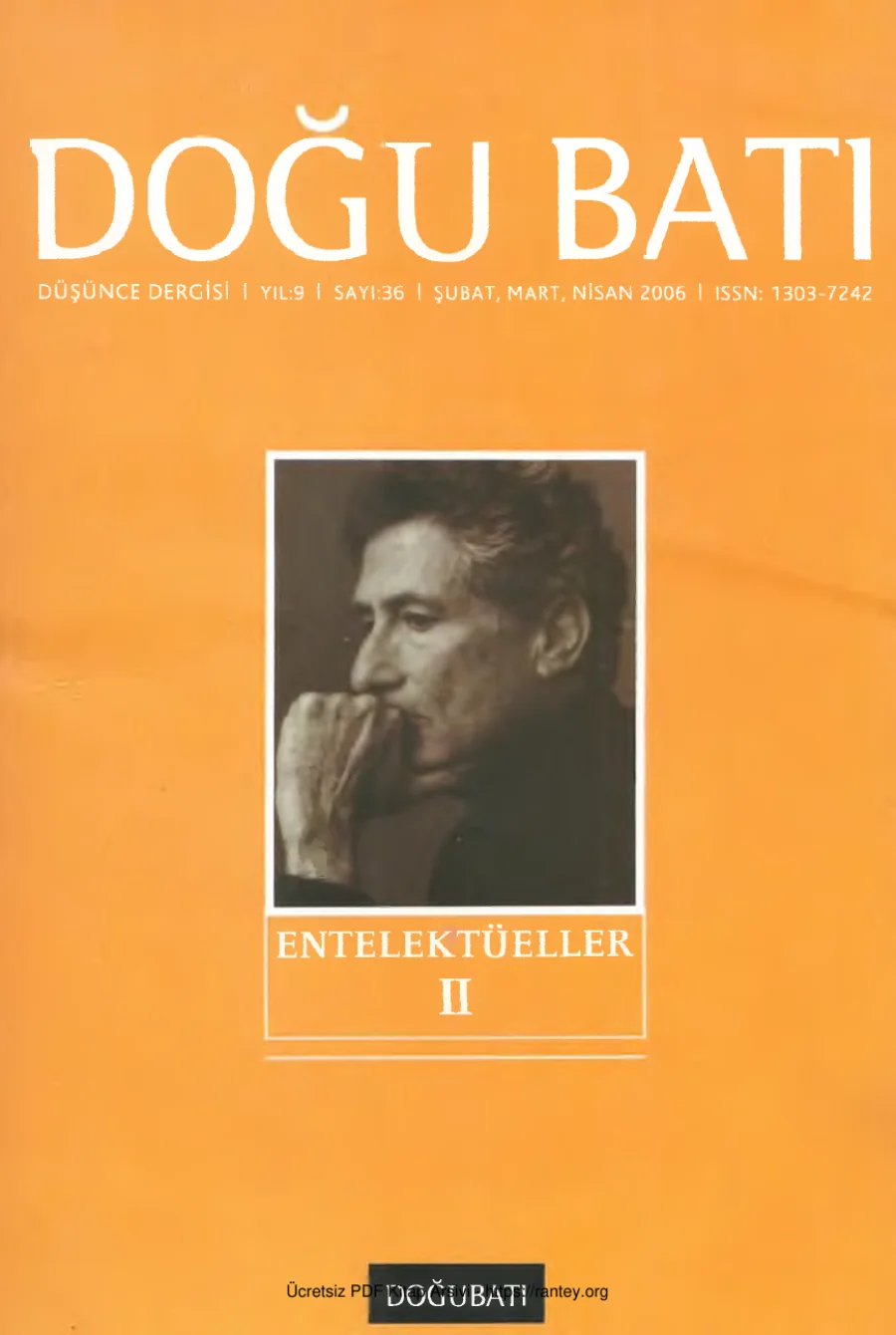 Doğu Batı Sayı 36 Entelektüeller II kapak görseli