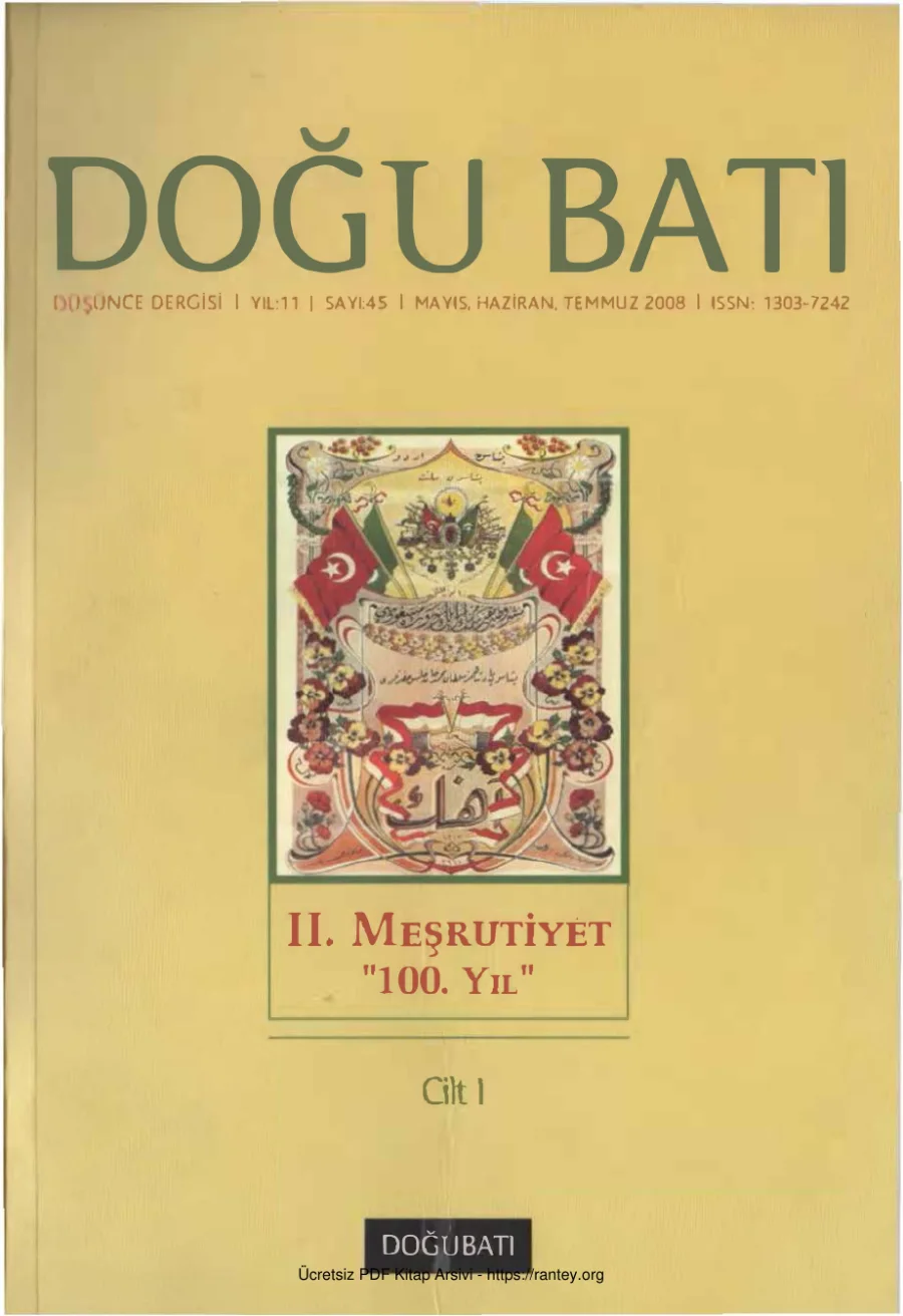 Doğu Batı Sayı 45: II. Meşrutiyet 100. Yıl I kapak görseli