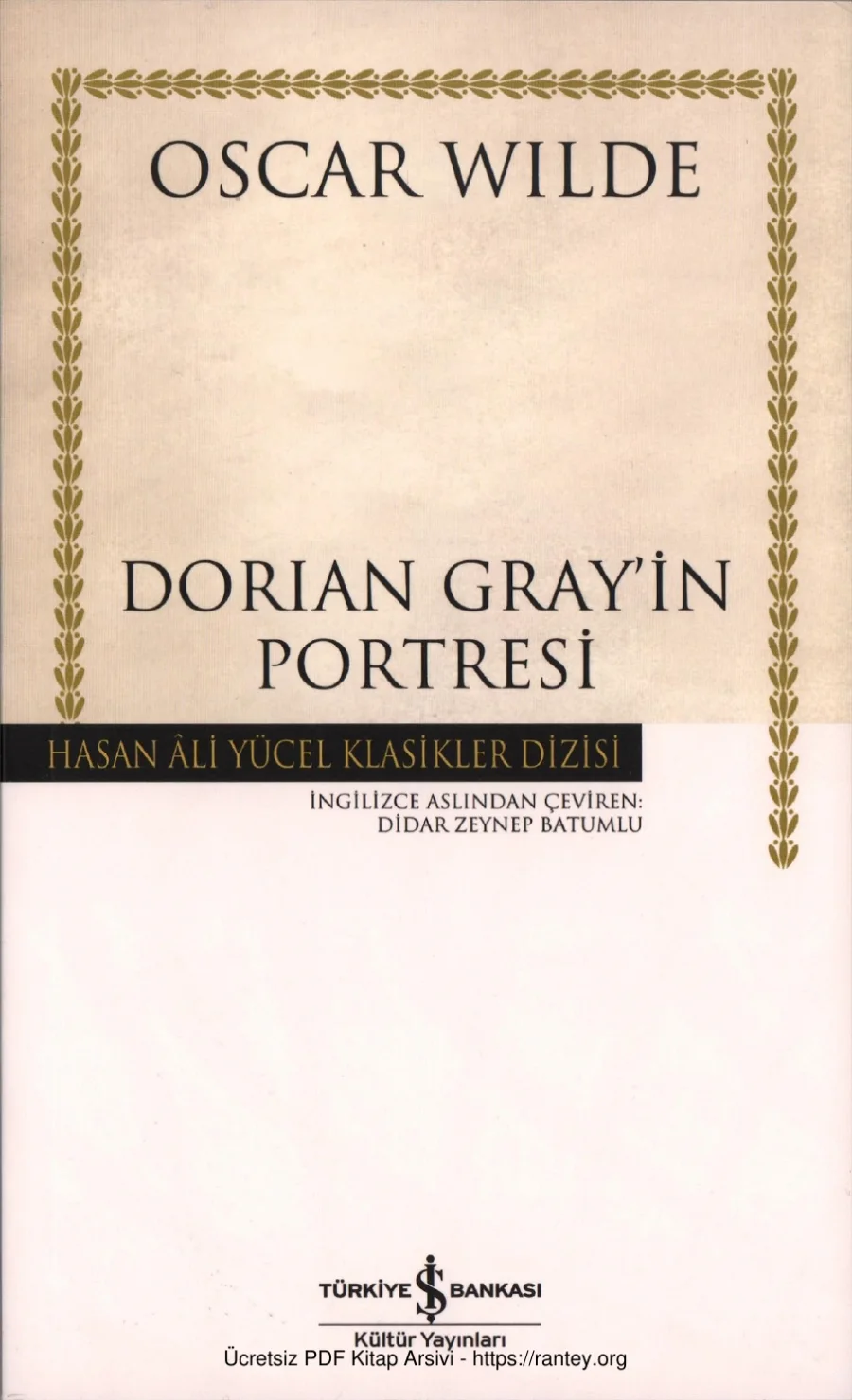 Dorian Grayin Portresi İş Bankası Yayınları kapak görseli