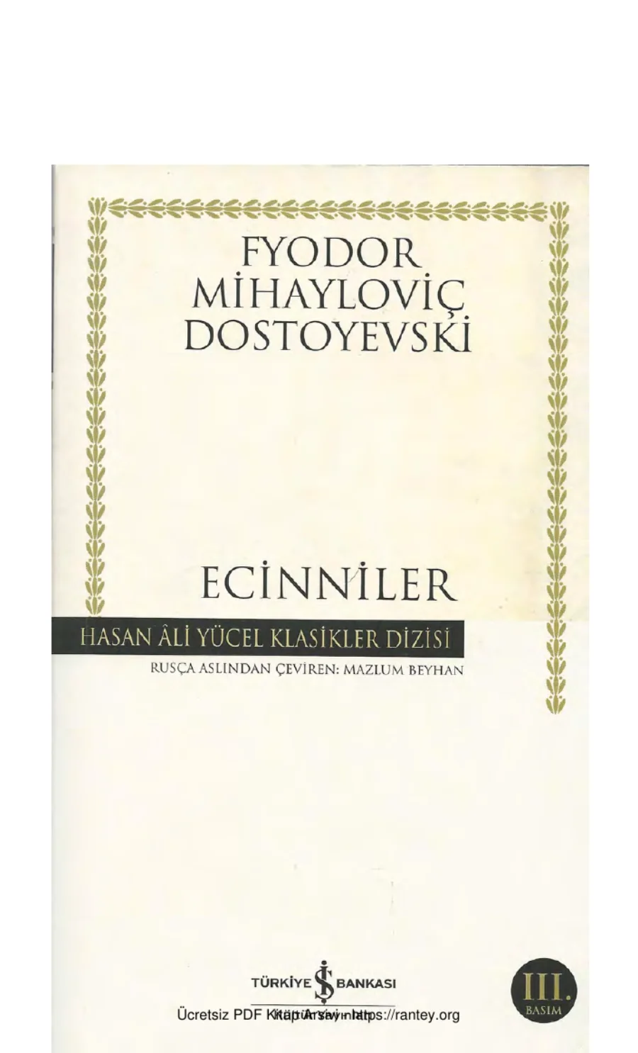 Dostoyevski Ecinniler kapak görseli