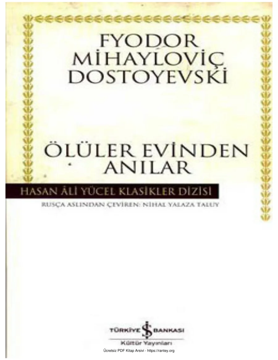 Dostoyevski Ölü Bir Evden Hatıralar kapak görseli