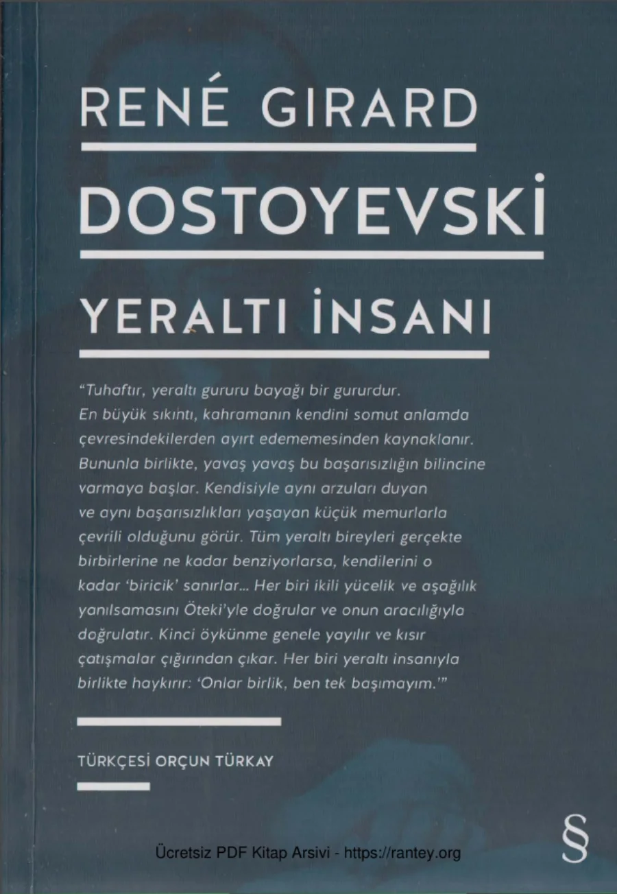 Dostoyevski Yeraltı İnsanı kapak görseli