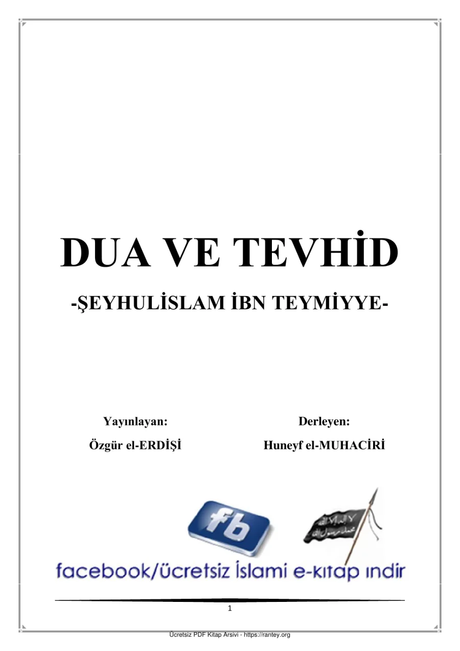 DUA VE TEVHİD ŞEYHULİSLAM İBN TEYMİYYE Ebu Abdulmumin Tekin Mıhçı kapak görseli