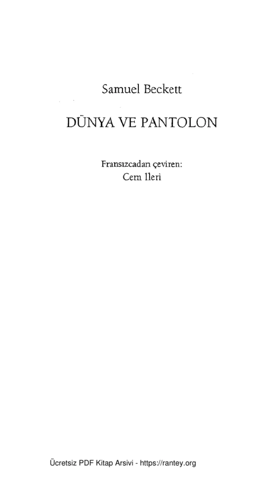 Dünya ve Pantolon kapak görseli
