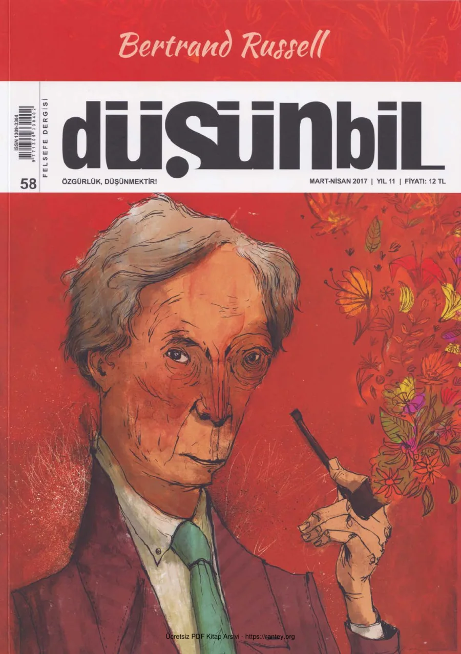 Düşünbil Sayı 058 Mart Nisan 2017 Bertrand Russell kapak görseli