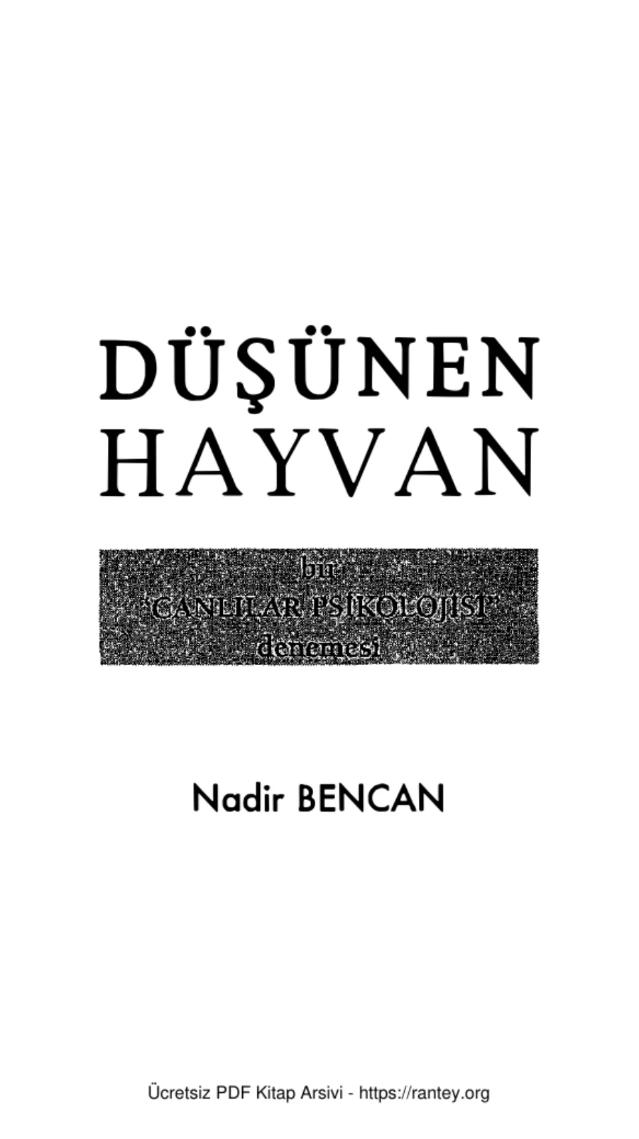 Düşünen Hayvan kapak görseli