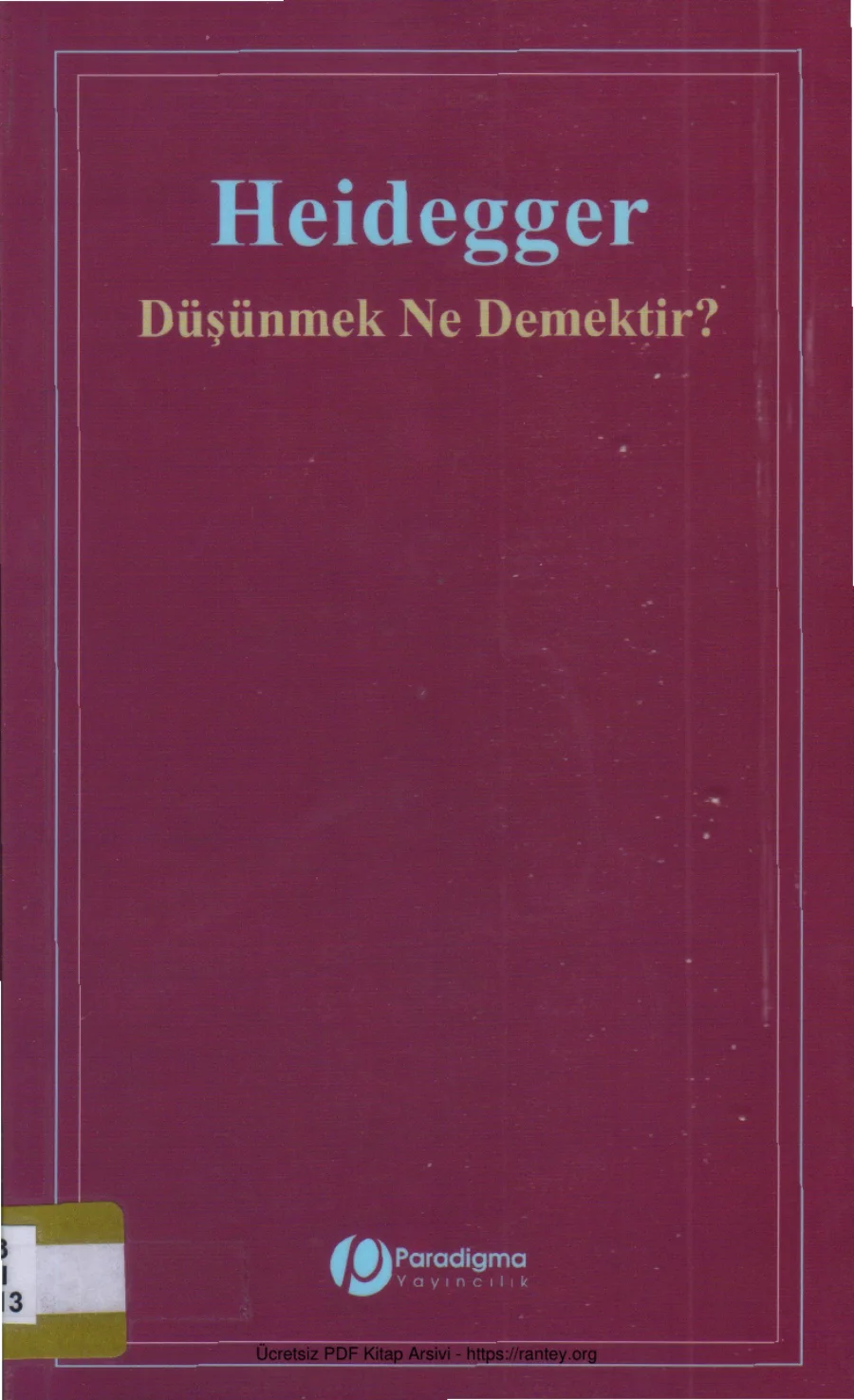 Düşünmek Ne Demektir kapak görseli