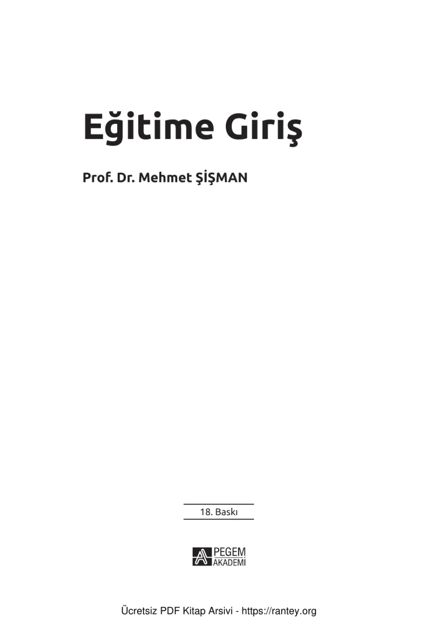 Eğitime Giriş kapak görseli