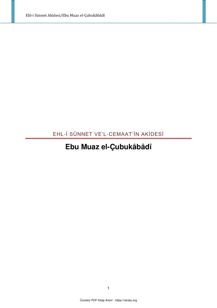 EHL İ SÜNNET VEL CEMAATİN AKİDESİ Ebu Abdulmumin Tekin Mıhçı kapak görseli