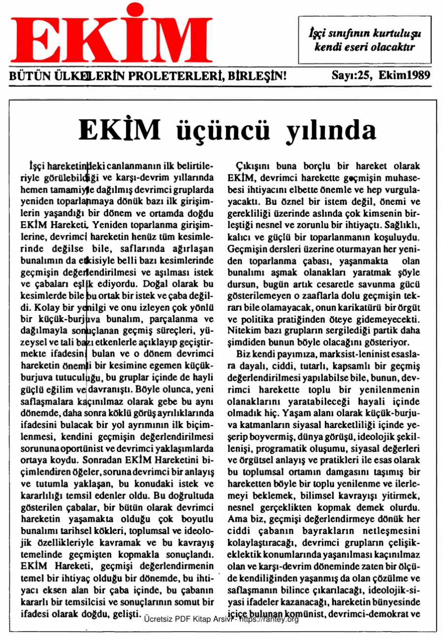 Ekim Sayı 025 - Ekim 1989 kapak görseli