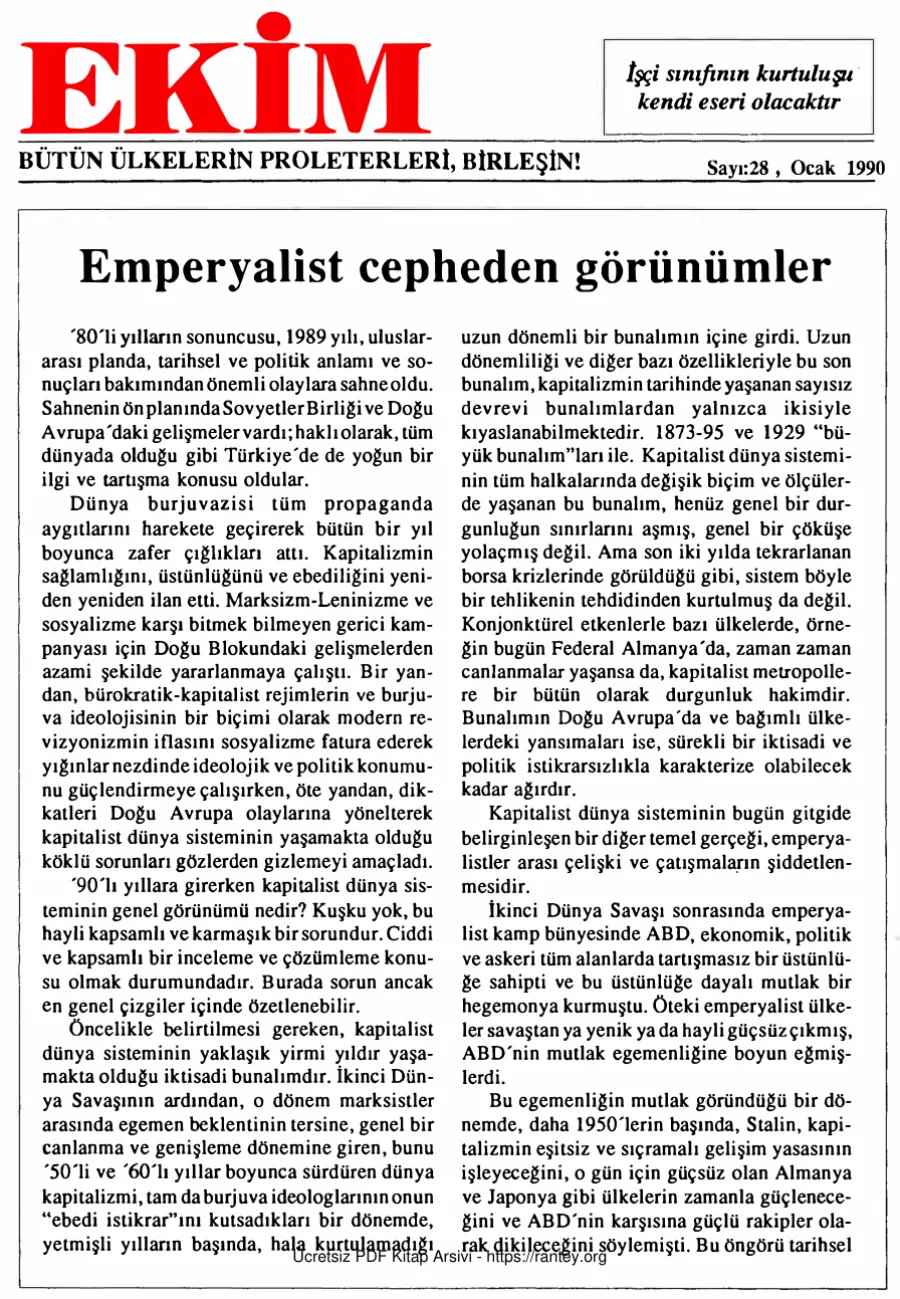 Ekim Sayı 028 - Ocak 1990 kapak görseli