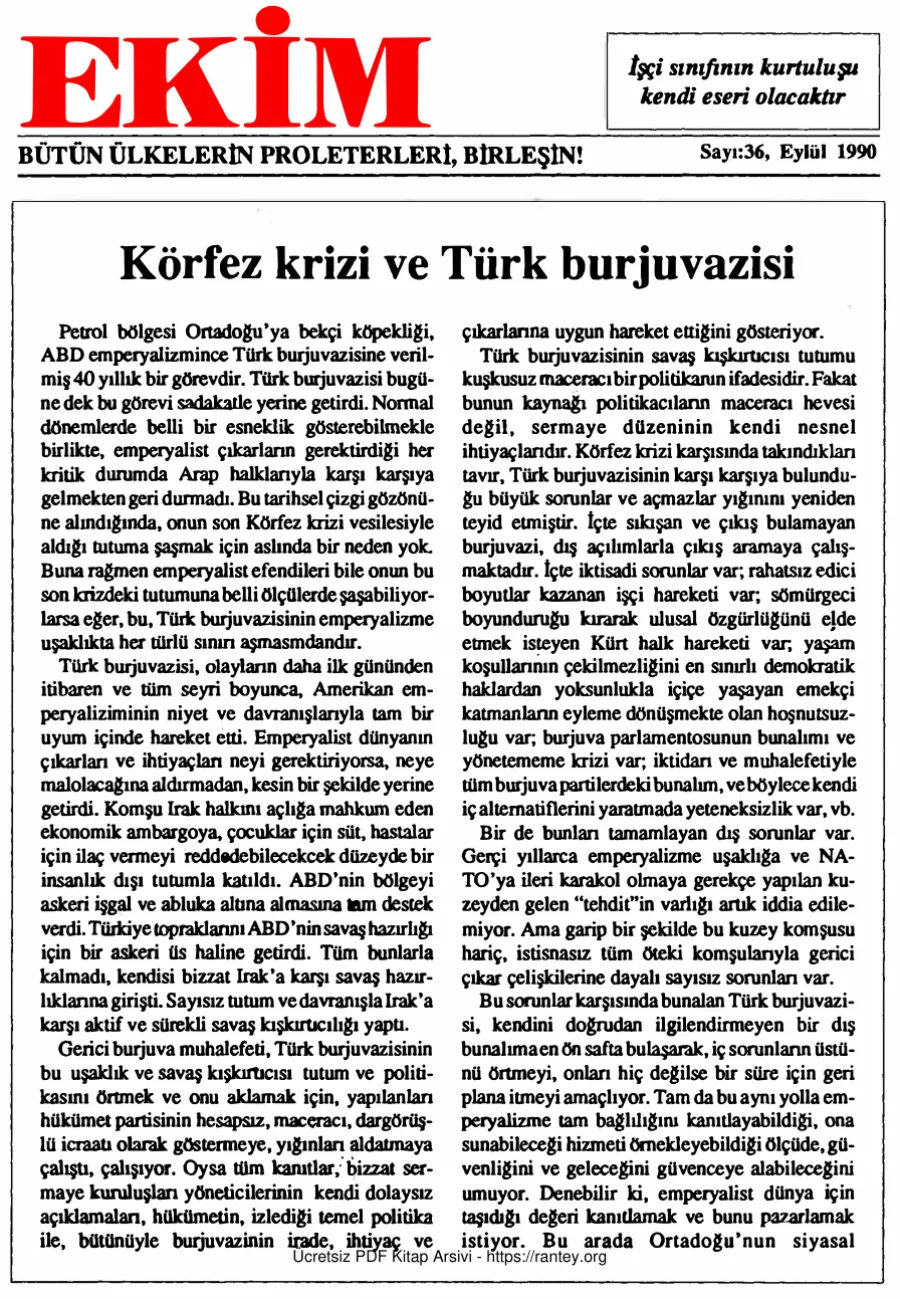 Ekim Sayı 036 - Eylül 1990 kapak görseli