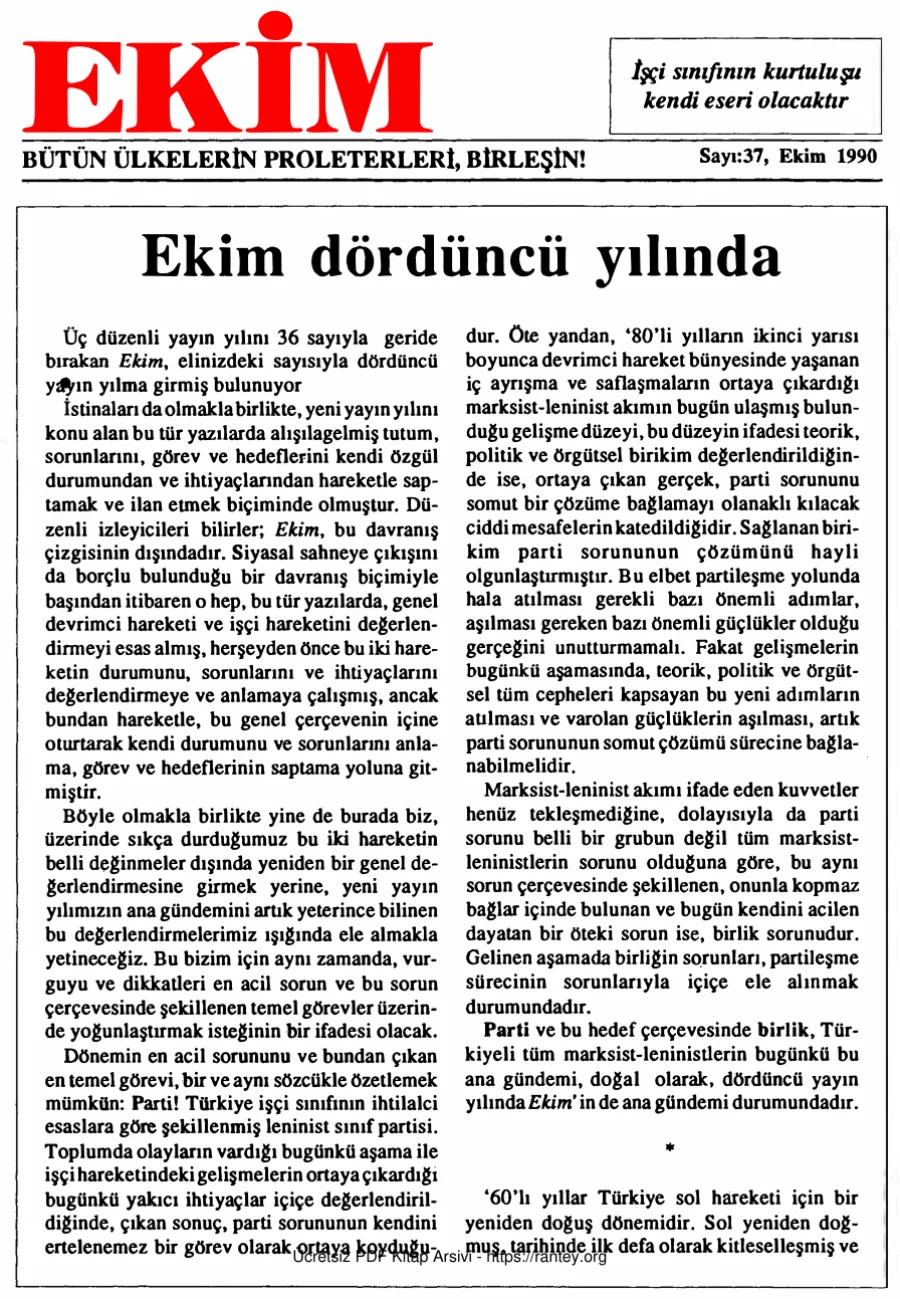 Ekim Sayı 037 - Ekim 1990 kapak görseli