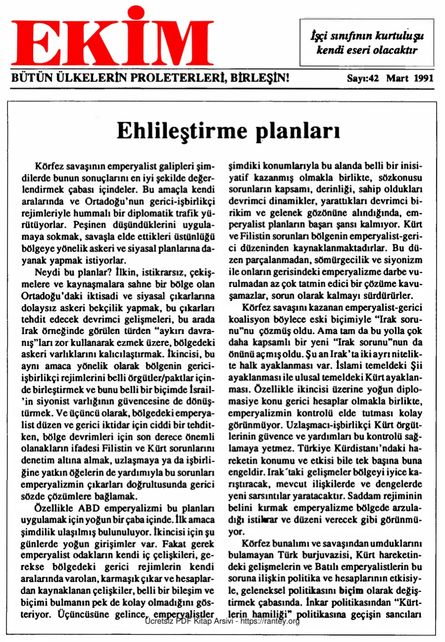 Ekim Sayı 042 - Mart 1991 kapak görseli
