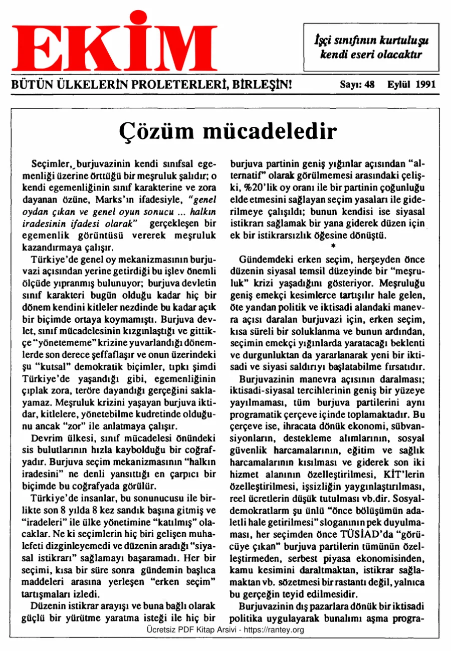 Ekim Sayı 048 - Eylül 1991 kapak görseli
