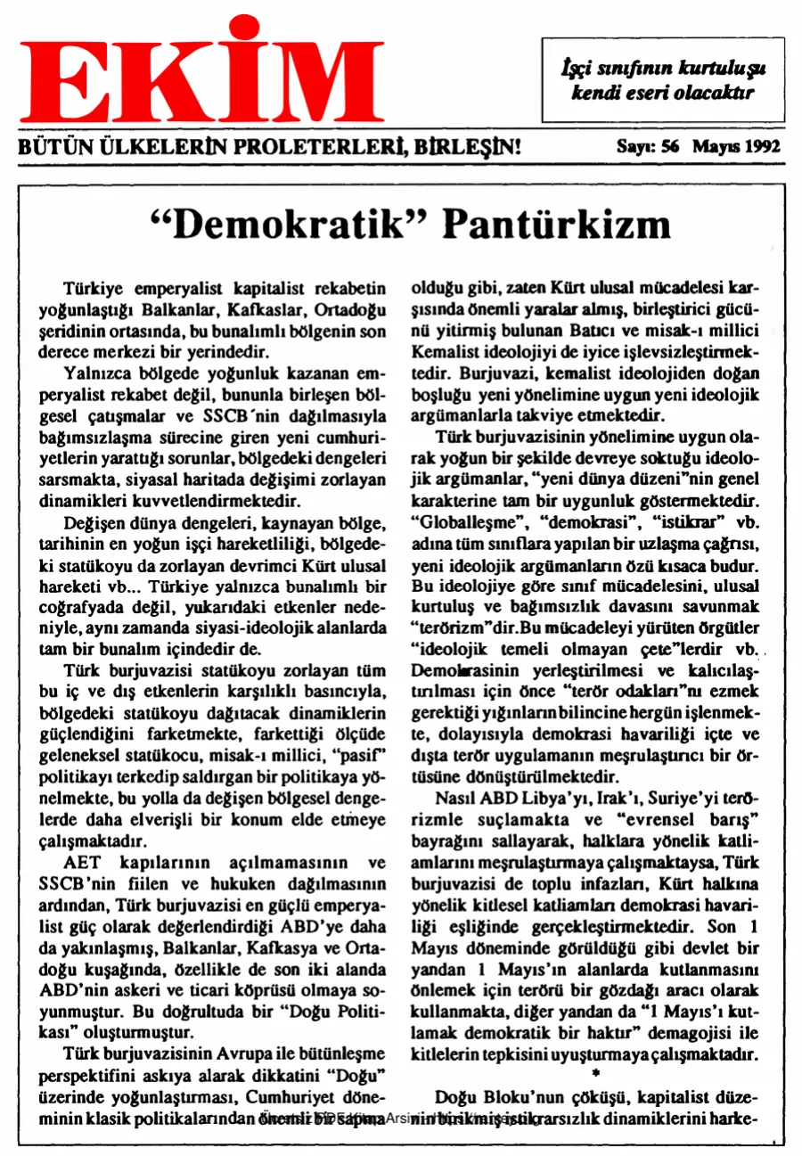 Ekim Sayı 056 - Mayıs 1992 kapak görseli