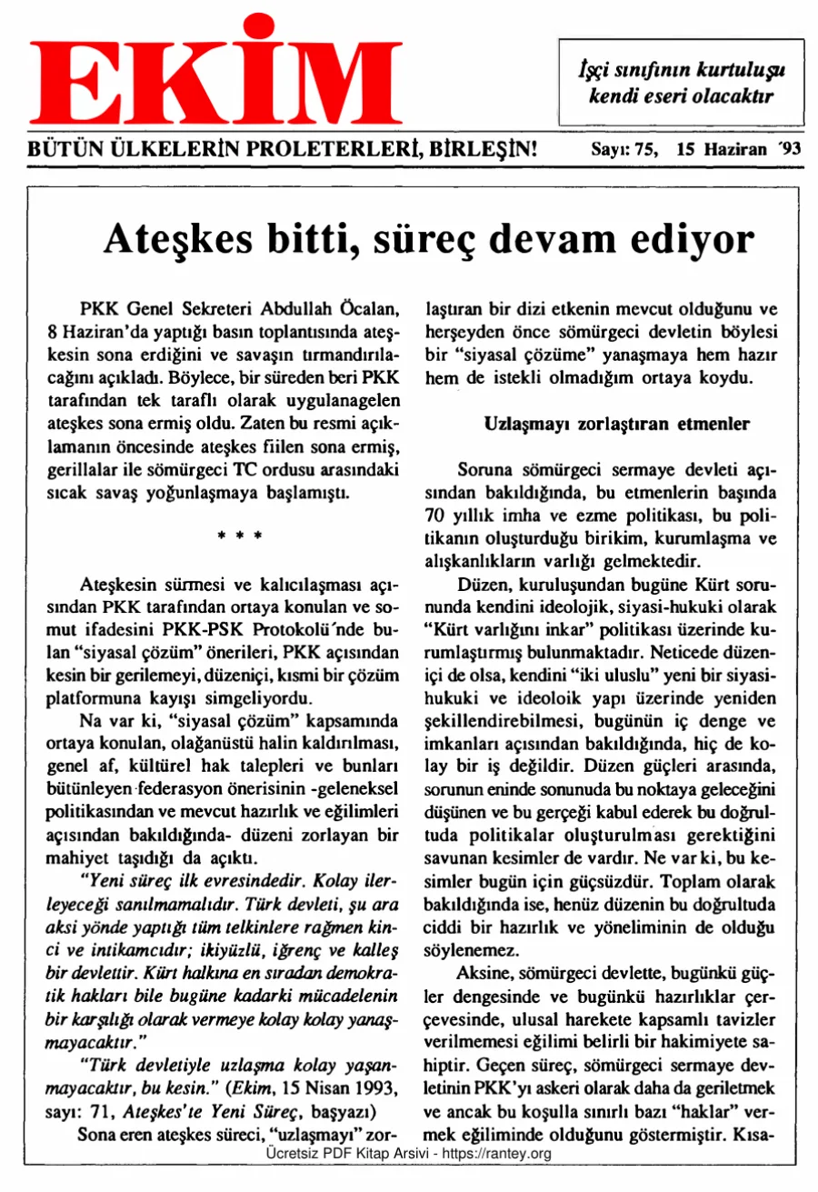 Ekim Sayı 075 - 15 Haziran 1993 kapak görseli