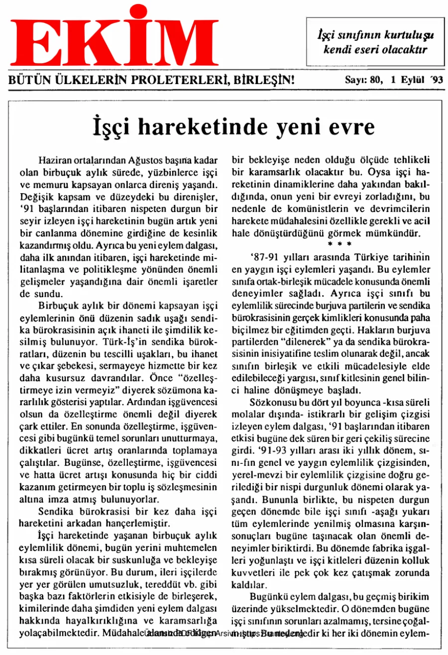 Ekim Sayı 080 - 01 Eylül 1993 kapak görseli